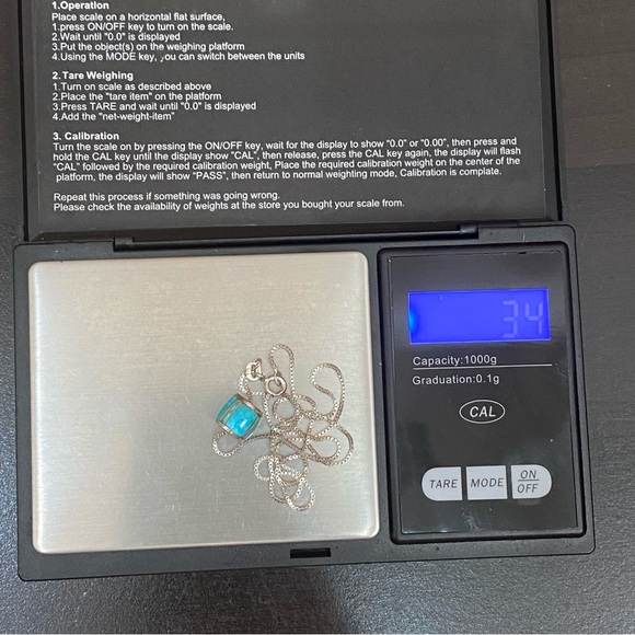 Sterling Silver Turquoise Inlay 16” Necklace and Earrings Set - Picture 9 of 13